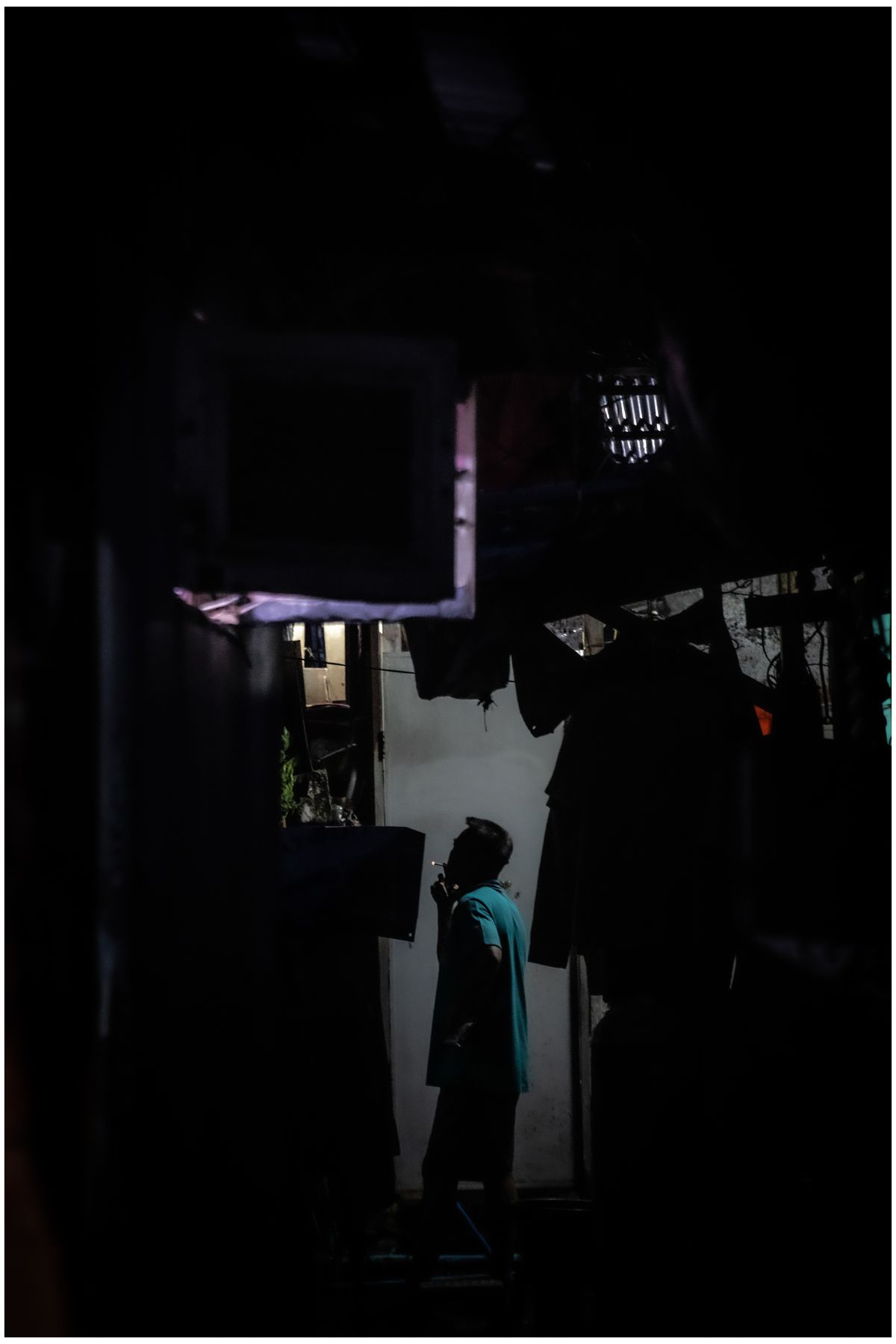 Dark alley silhouette